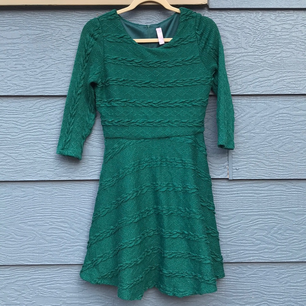 Francesca’s Emerald Green Skater Dress